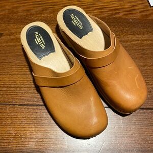 SWEDISH HASBEENS Husband Clogs Leather. Size 39 / 8.5